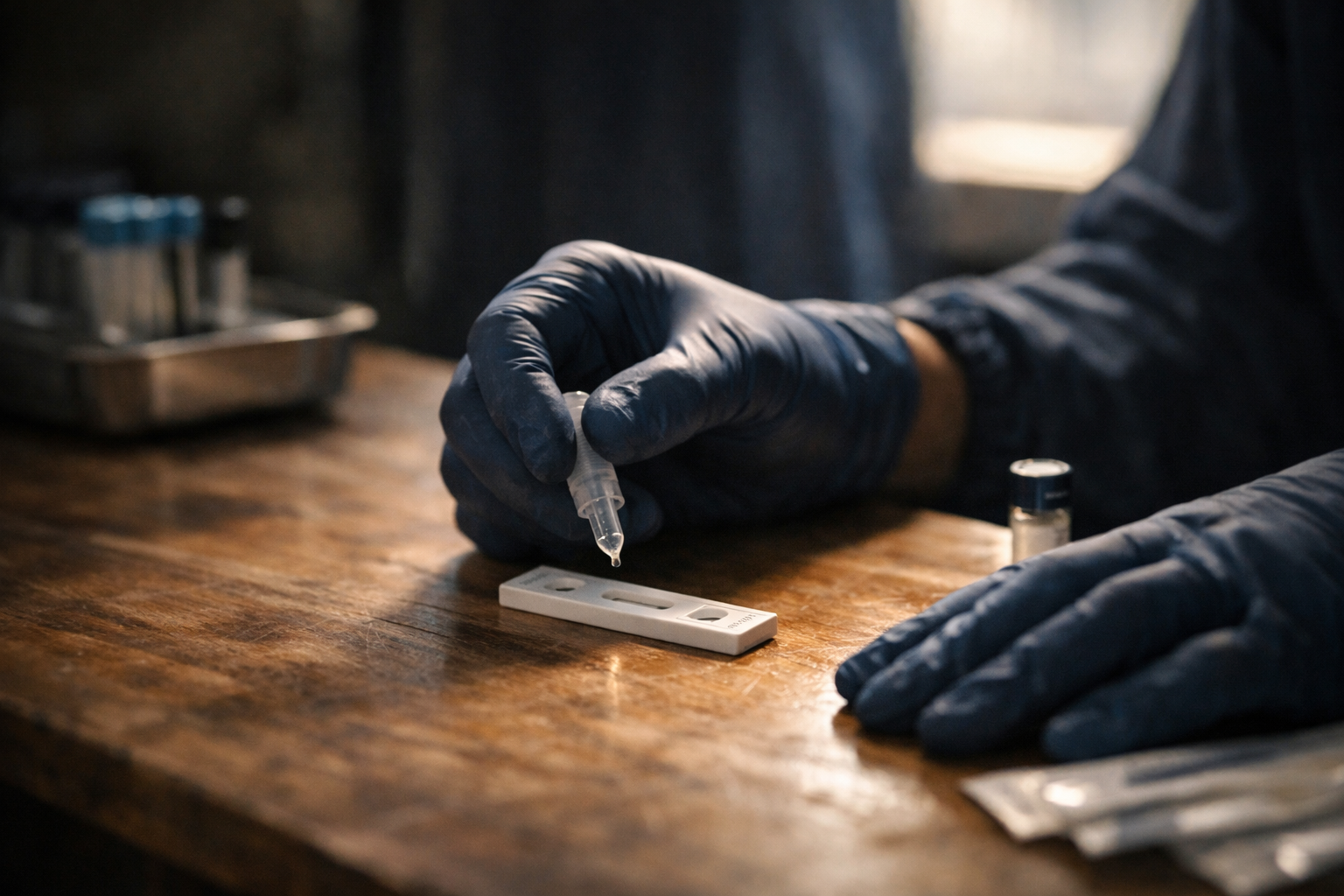 Field-deployment scene of harm reduction supplies in distribution.